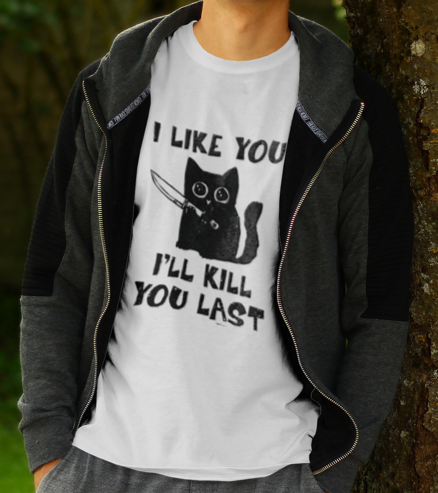I Like You I'll Kill You Last Black Cat Knife T-Shirt