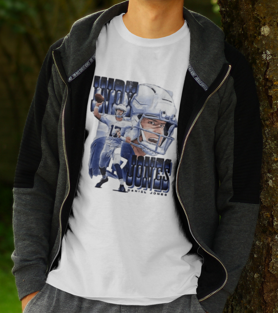 Indy Jones Football Quarterback Throwing Action Close Up Helmet T-Shirt