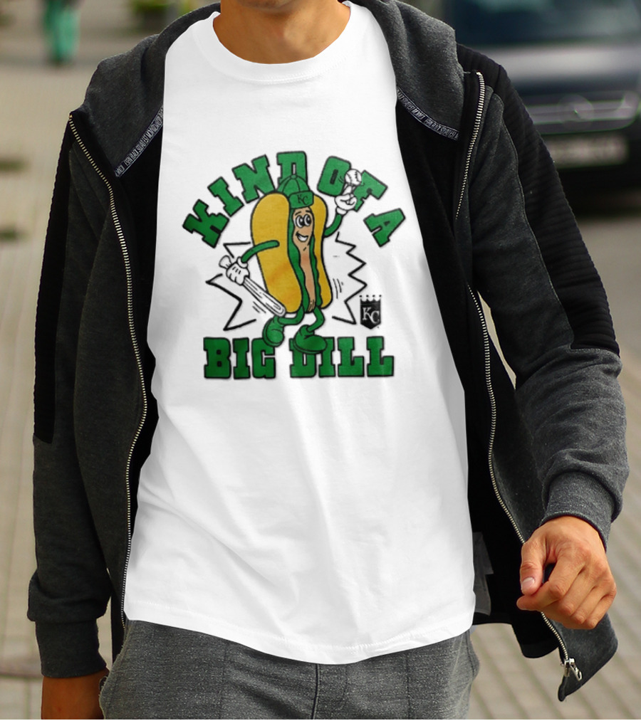 Kansas City Royals MLB Kinda Of A Big Dill Cartoon Pickle Hot Dog KC T-Shirt