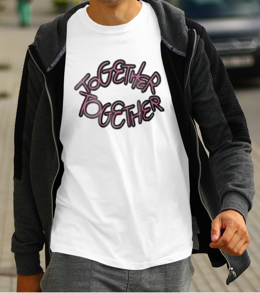 TOGETHER Pink Neon Script Lettering T-Shirt
