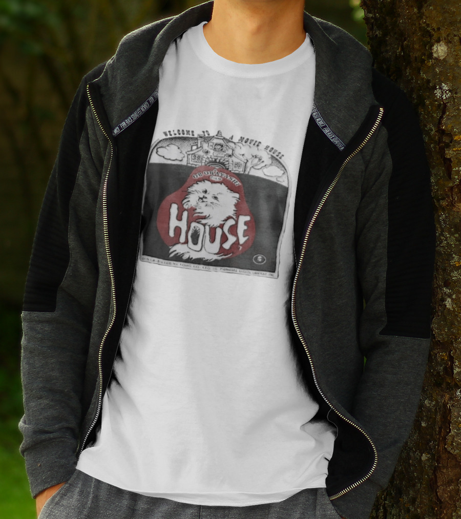 Welcome To A Movie House Ob Obayashi Film Toho Co Ltd Fluffy White Cat T-Shirt