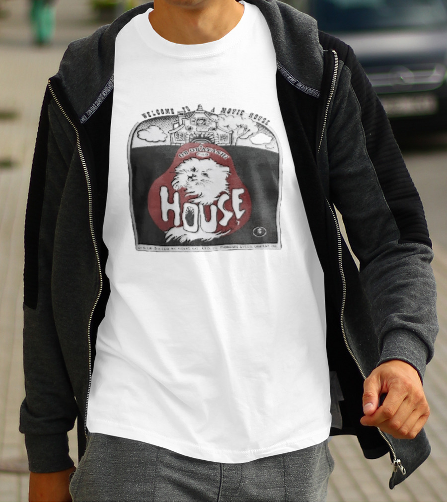 Welcome To A Movie House Ob Obayashi Film Toho Co Ltd Fluffy White Cat T-Shirt