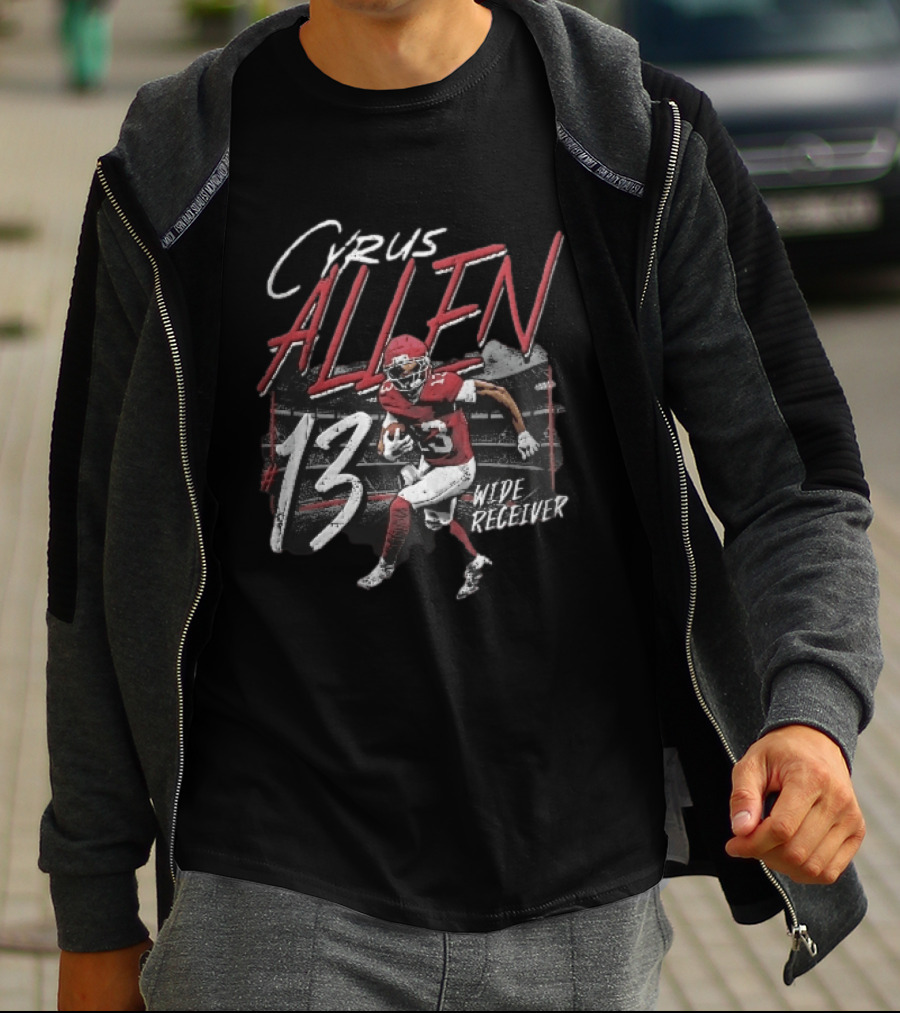 Cyrus Allen 13 Wide Receiver Football Player Running Stadium T-Shirt