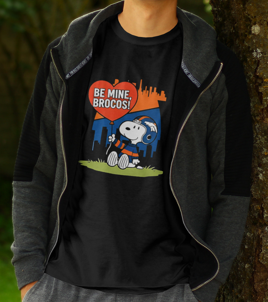 Be Mine Broncos Snoopy Valentine 2026 Denver Football Fan T-Shirt