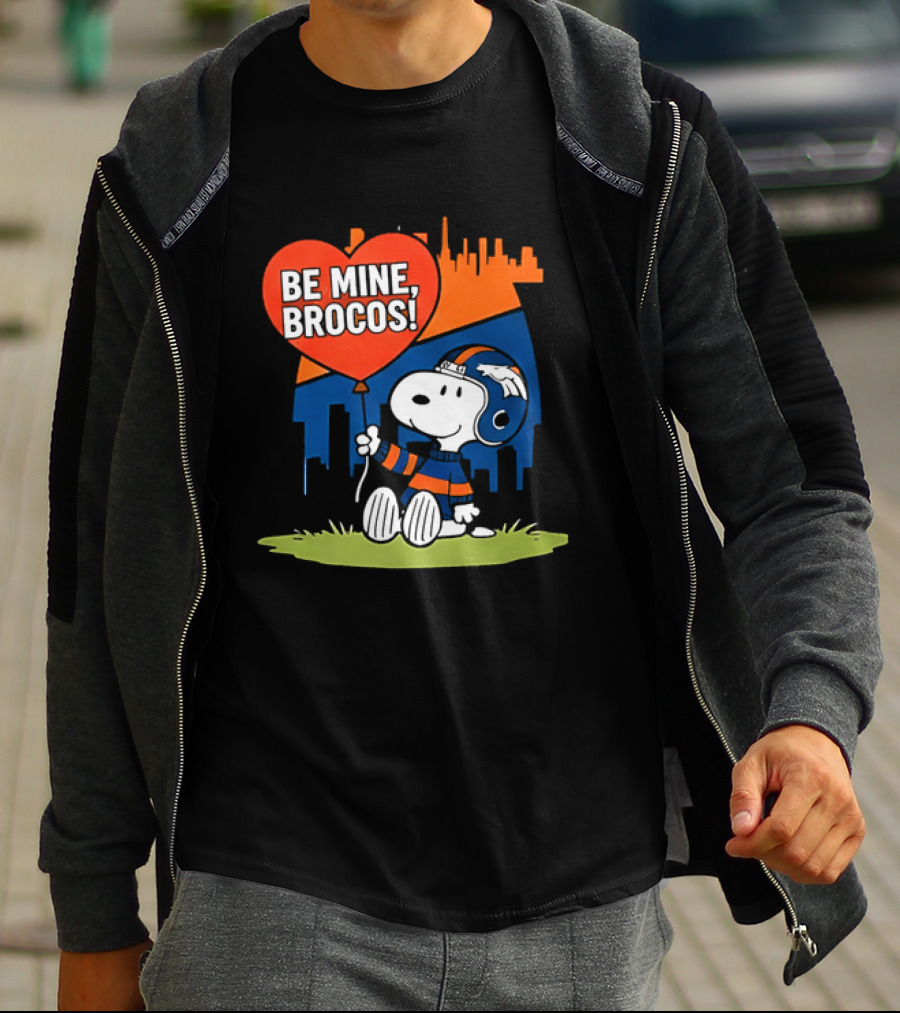 Be Mine Broncos Snoopy Valentine 2026 Denver Football Fan T-Shirt