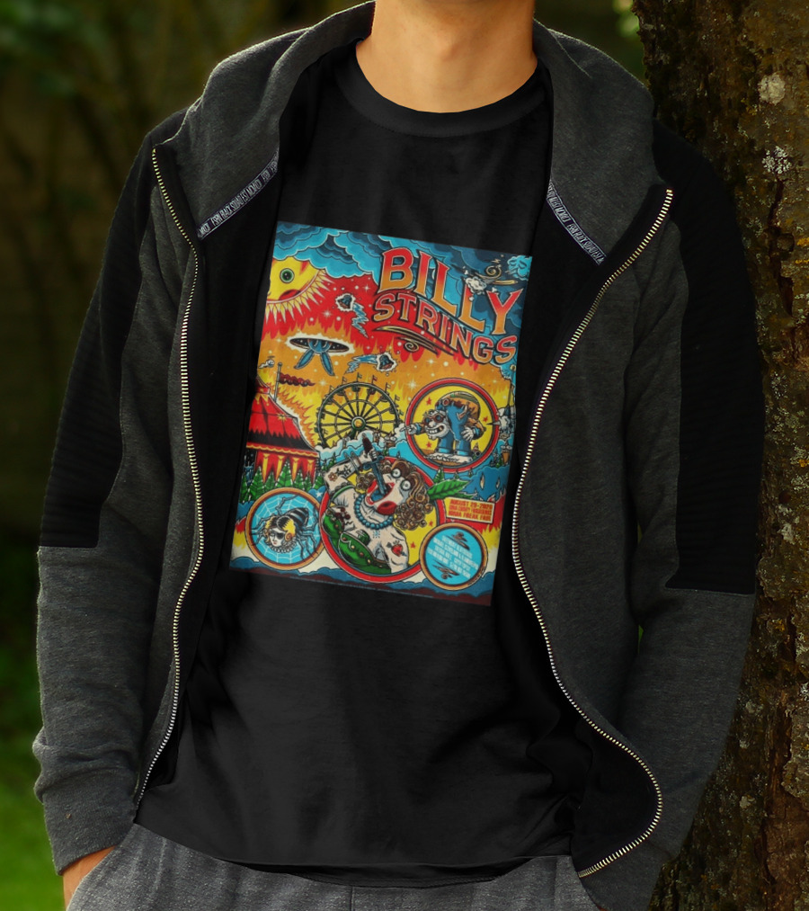 Billy Strings Ionia Freak Fair 2026 Night 2 Ionia MI August 29 UFO Carnival Extravaganza Ferris Wheel T-Shirt