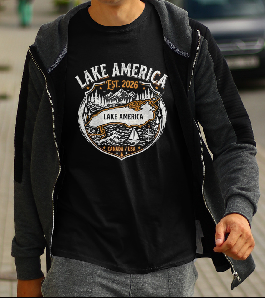 Lake America Est. 2026 Canada USA Adventure T-Shirt