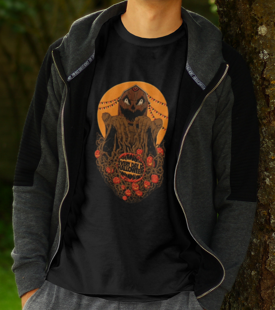 Every Day Is Halloween 2026 Creepy Pumpkin Monster With Tentacles And Bats T-Shirt