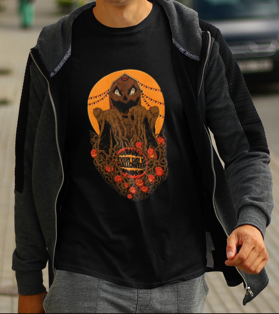 Every Day Is Halloween 2026 Creepy Pumpkin Monster With Tentacles And Bats T-Shirt