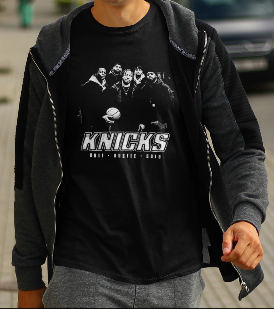 New York Knicks Brotherhood Grit Hustle Gold Passion T-Shirt