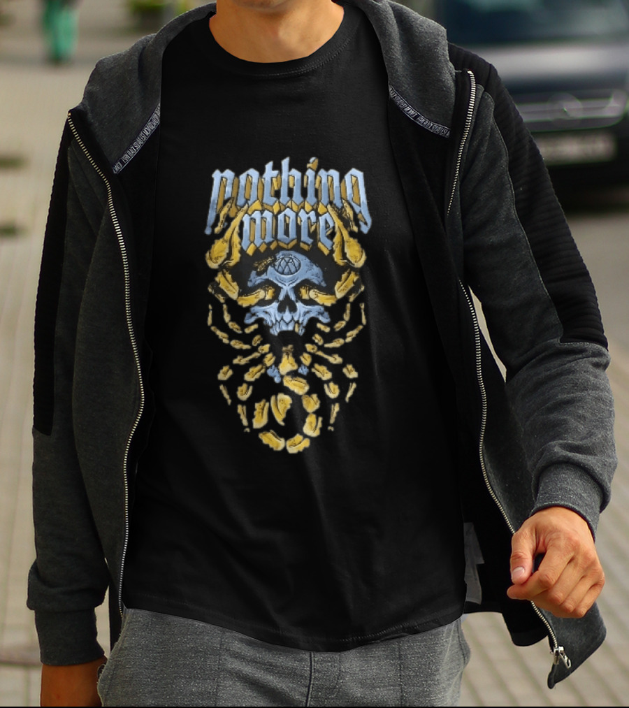 Nothing More Blue Skull Yellow Scorpion Claws Tail T-Shirt