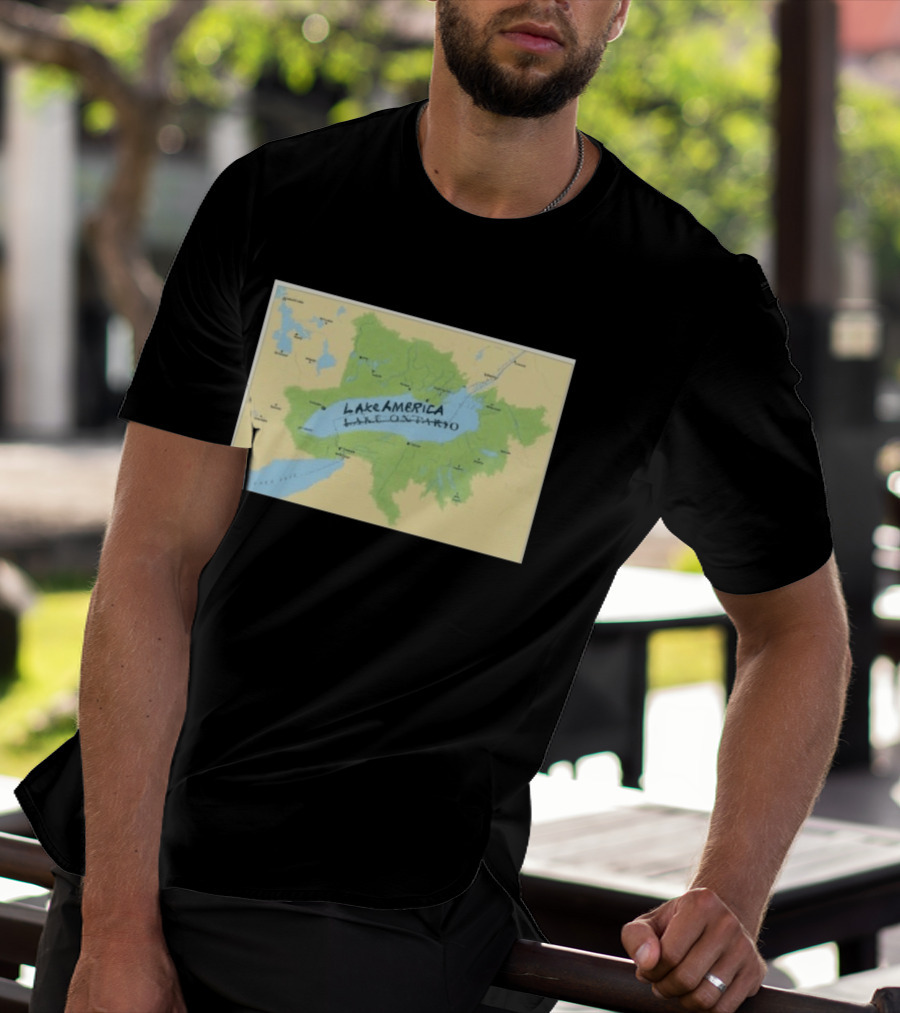 Lake Ontario Map Lake America Fun Geography Twist T-Shirt