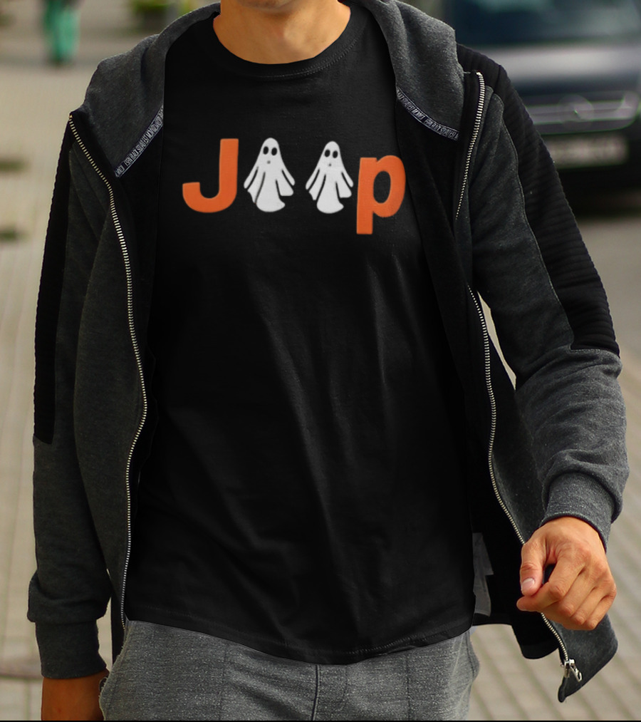 Jeep Ghost Halloween Spooky Theme Pumpkin T-Shirt
