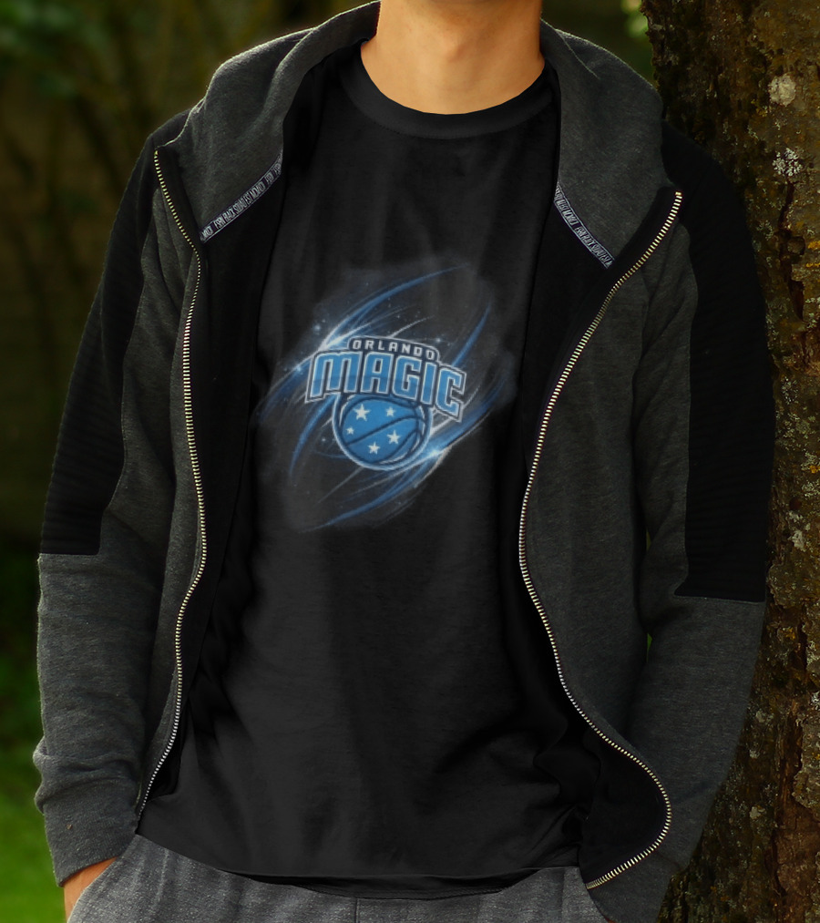Orlando Magic NBA Basketball Stars Glowing Blue Swirl T-Shirt