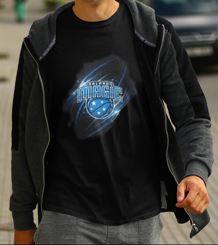 Orlando Magic NBA Basketball Stars Glowing Blue Swirl T-Shirt
