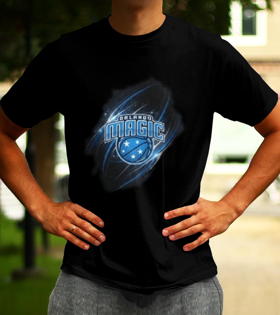 Orlando Magic NBA Basketball Stars Glowing Blue Swirl T-Shirt