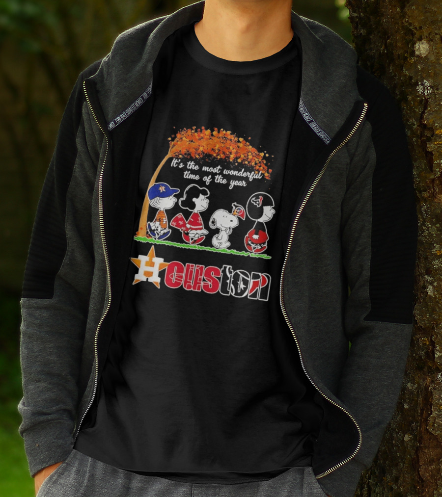 Houston Peanuts Halloween Sports Most Wonderful Time 2026 T-Shirt