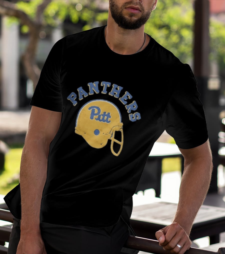Pittsburgh Panthers NCAA Pitt Yellow Football Helmet Panthers T-Shirt