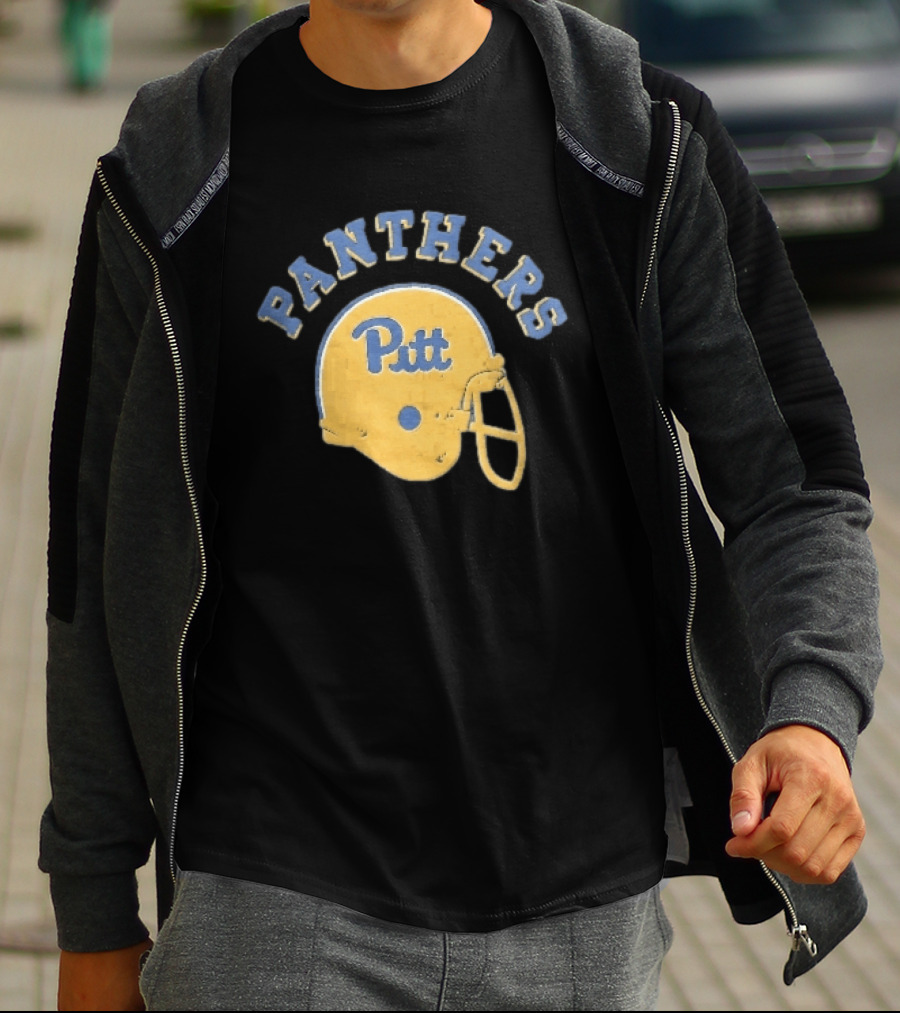 Pittsburgh Panthers NCAA Pitt Yellow Football Helmet Panthers T-Shirt