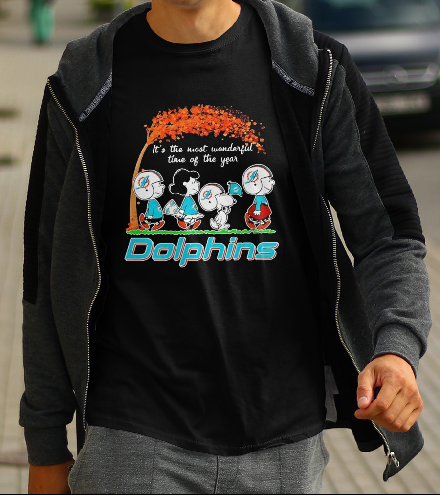 Peanuts Miami Dolphins It's The Most Wonderful Time Of The Year Halloween 2026 T-Shirt