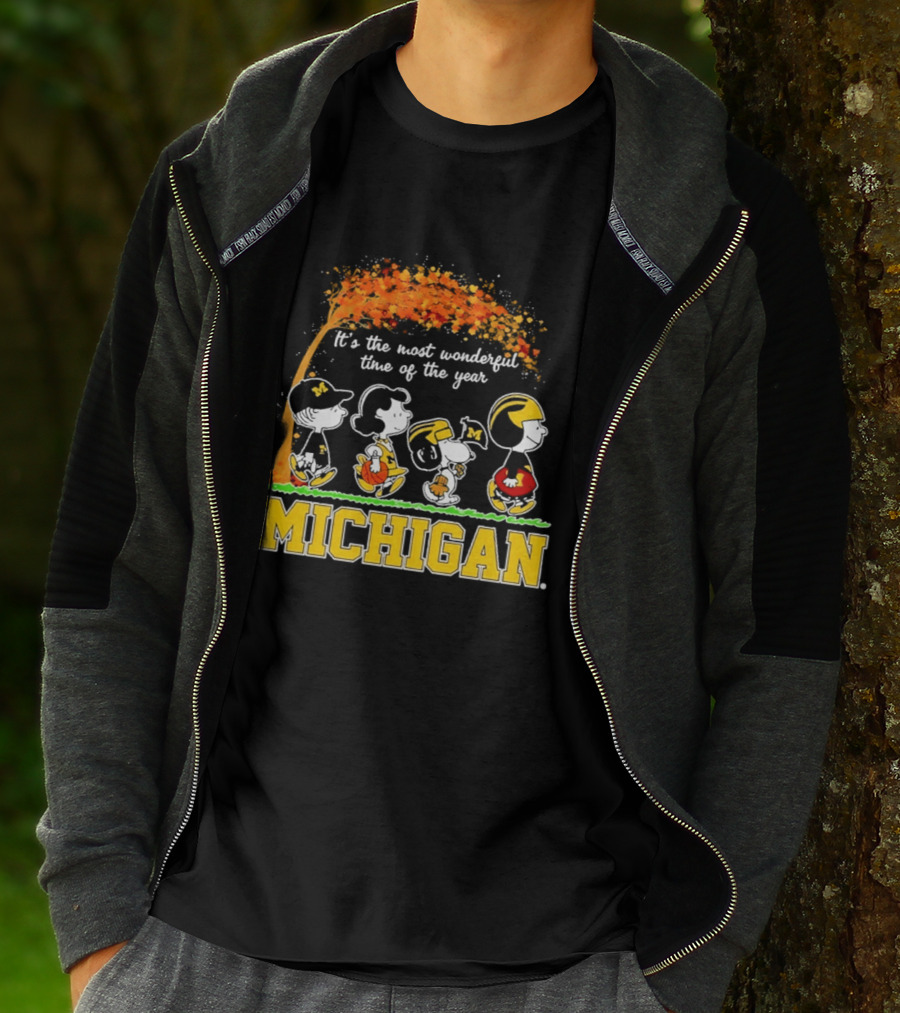 Michigan Wolverines Peanuts Halloween It's The Most Wonderful Time 2026 T-Shirt