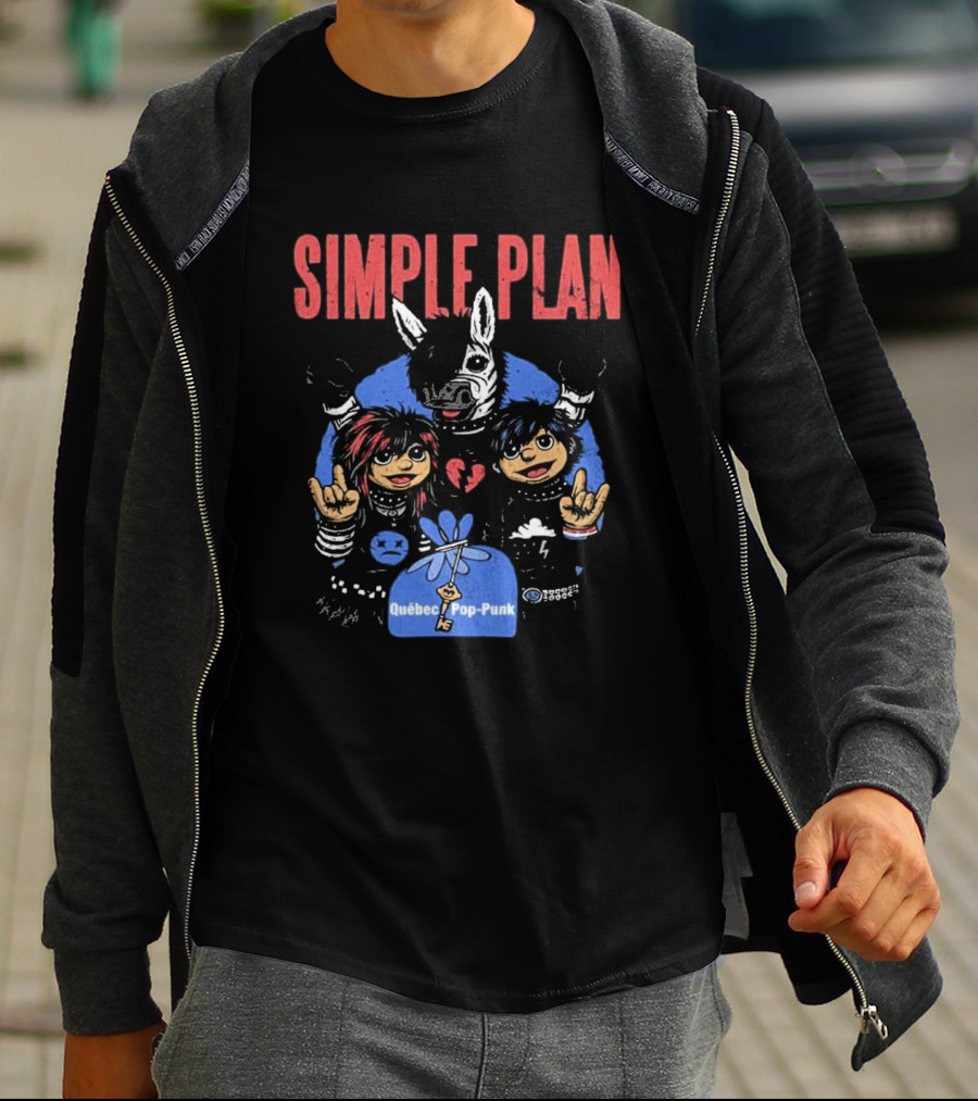 Simple Plan Quebec Pop Punk Passe Partout Mashup 2026 Black T-Shirt