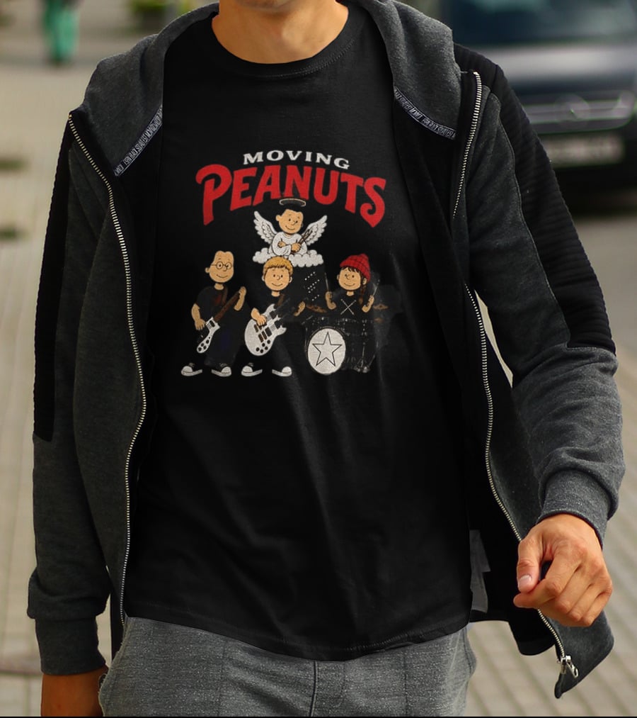 Moving Peanuts Rush Progressive Rock Rushmore Band T-Shirt
