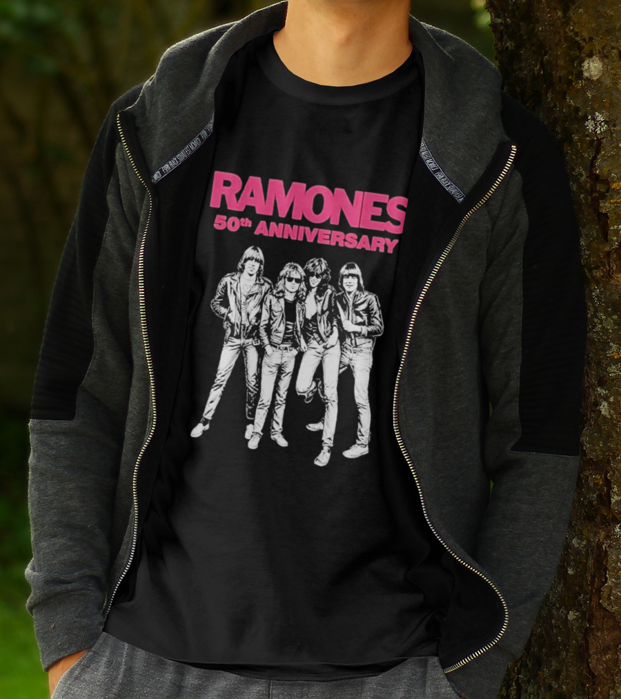 RAMONES 50th Anniversary August 30 2026 Hollywood Forever LA Black T-Shirt