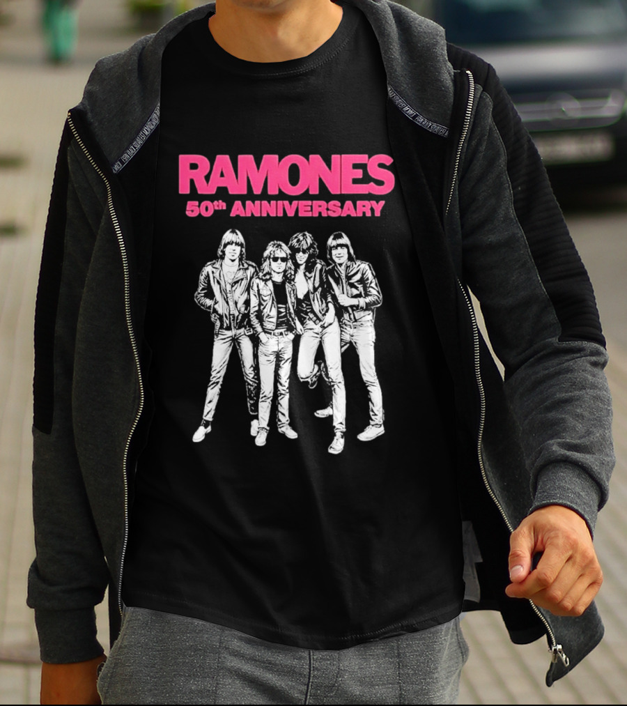 RAMONES 50th Anniversary August 30 2026 Hollywood Forever LA Black T-Shirt