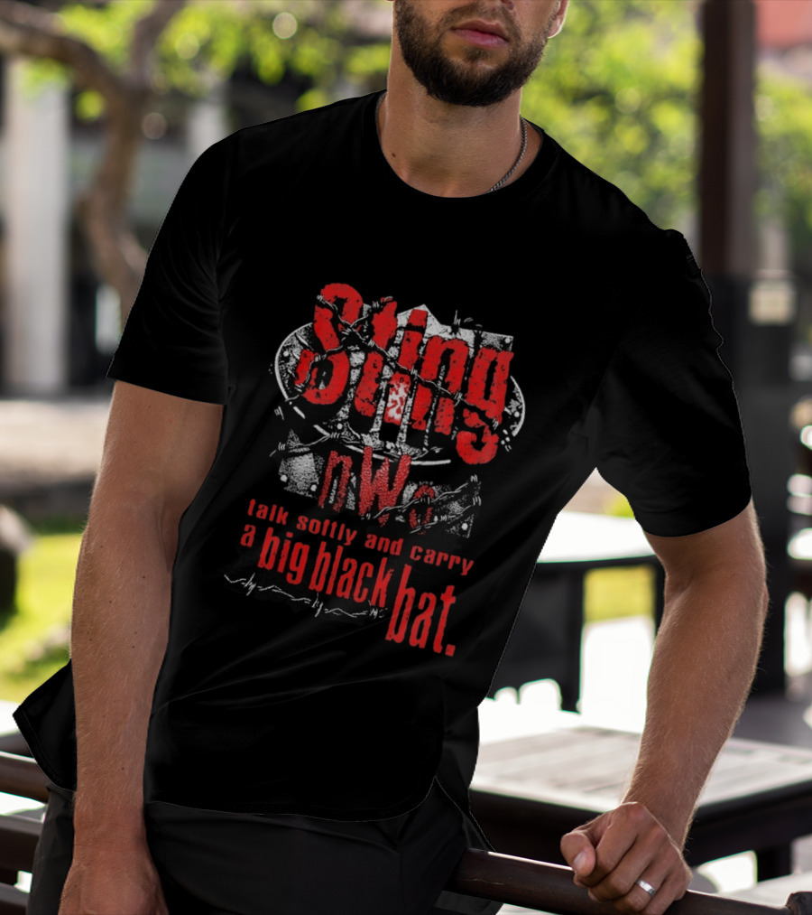 Sting NWo Talk Softly And Carry A Big Black Bat T-Shirt