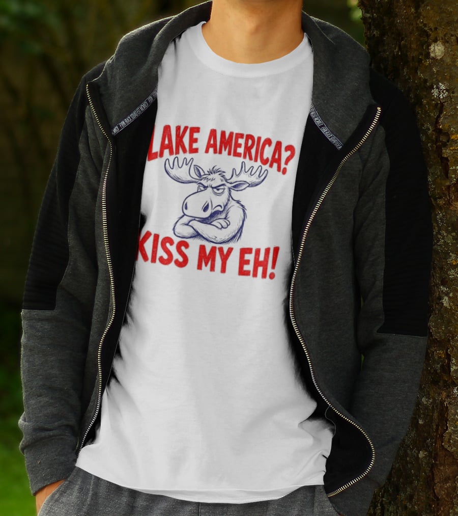 Lake America Moose Kiss My Eh Canada T-Shirt