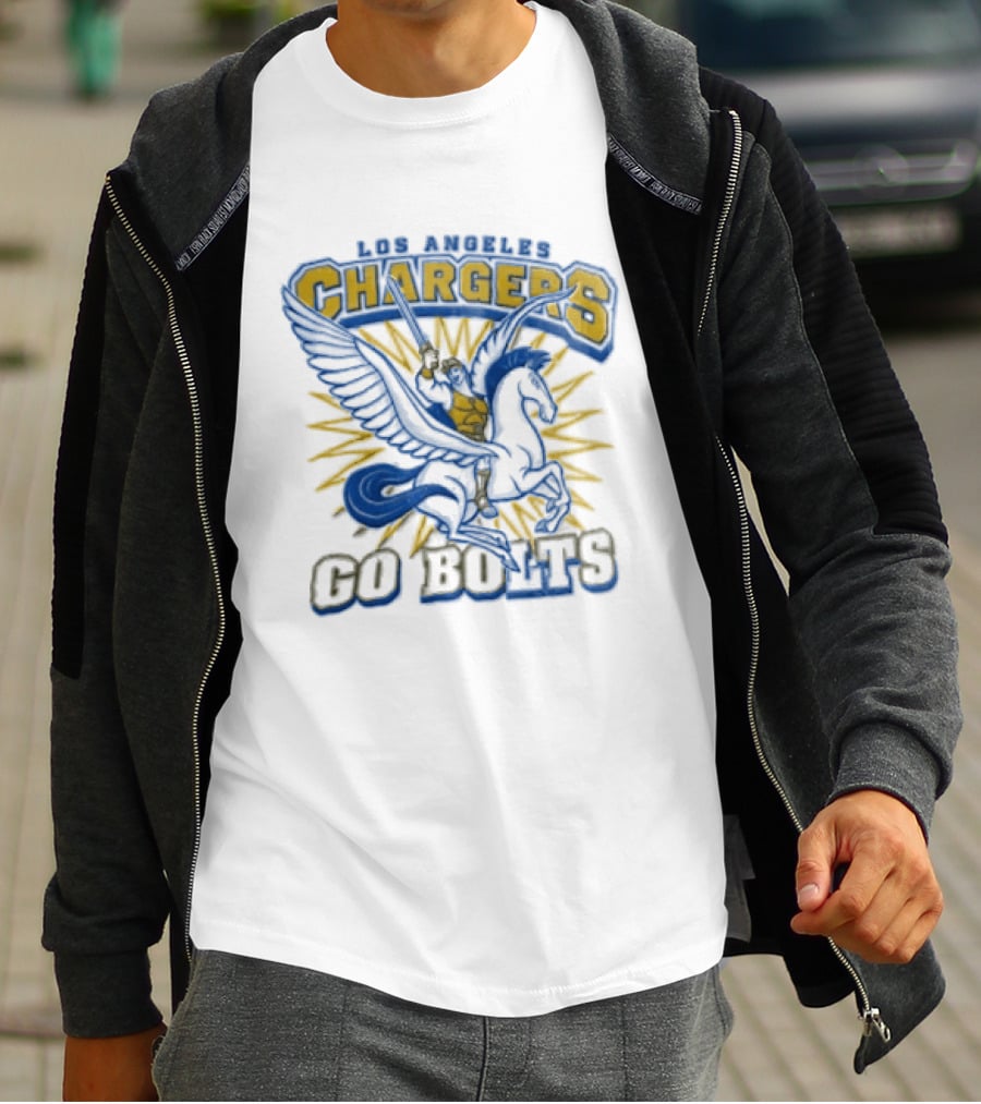 Los Angeles Chargers Pegasus Hercules Go Bolts T-Shirt
