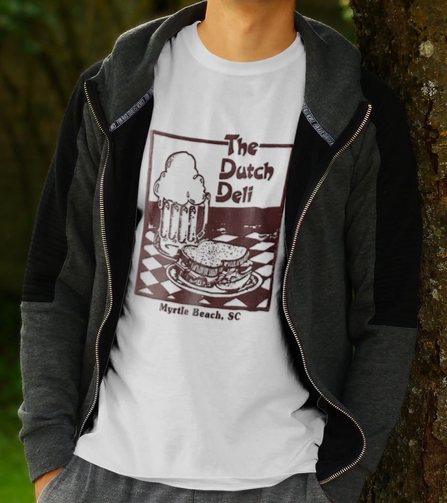 The Dutch Deli Myrtle Beach SC Beer Sandwich Checkered T-Shirt