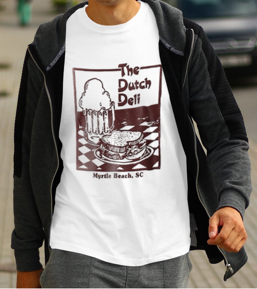 The Dutch Deli Myrtle Beach SC Beer Sandwich Checkered T-Shirt
