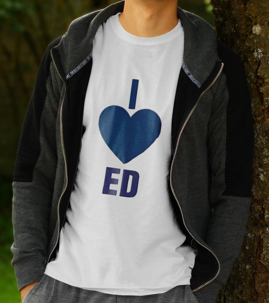 I Love ED Solid Blue T-Shirt