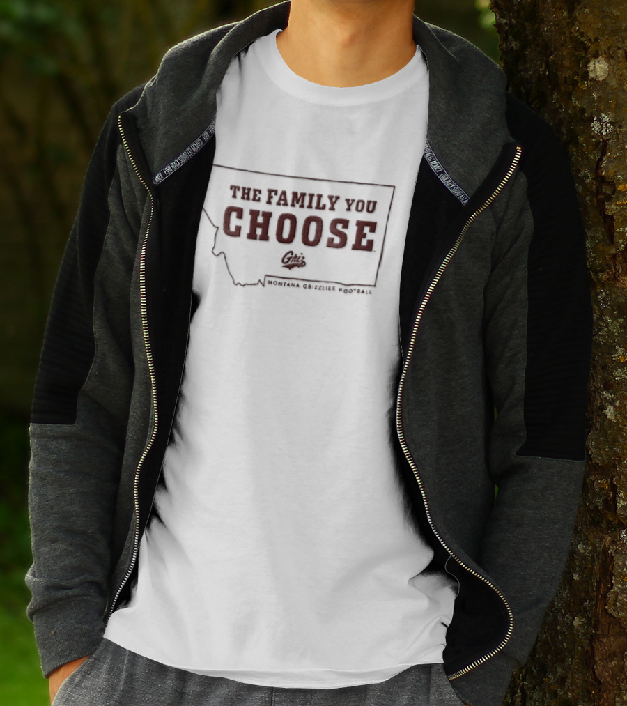 Montana Grizzlies The Family You Choose Griz State Map NCAA Football T-Shirt
