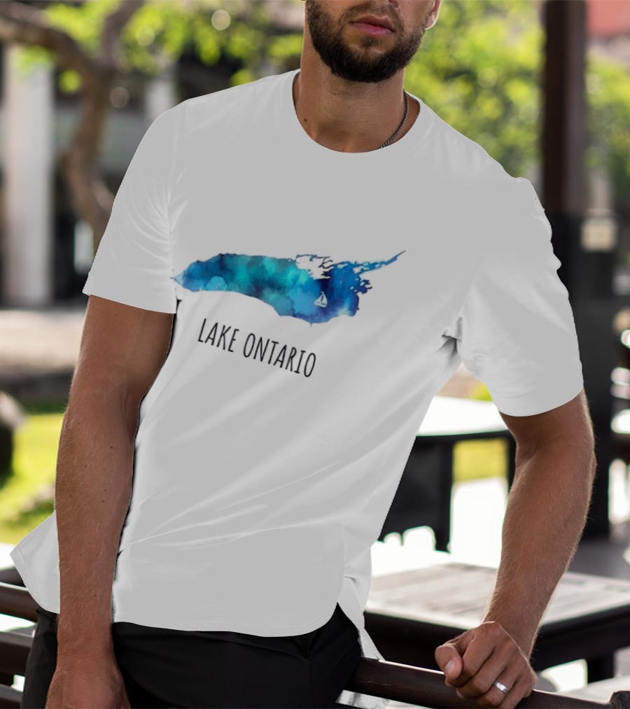 Lake Ontario Canada Map Watercolor T-Shirt