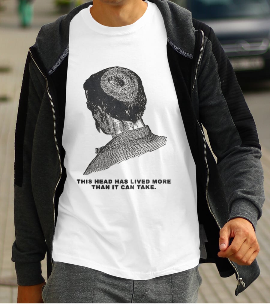 This Head Has Lived More Than It Can Take Vintage Woodcut T-Shirt