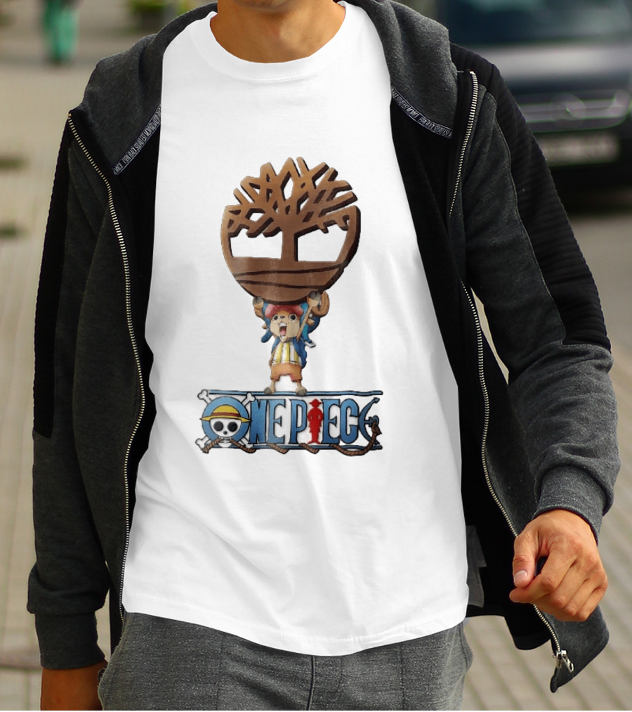 Timberland One Piece Reindeer Chopper Holding Wooden Tree T-Shirt