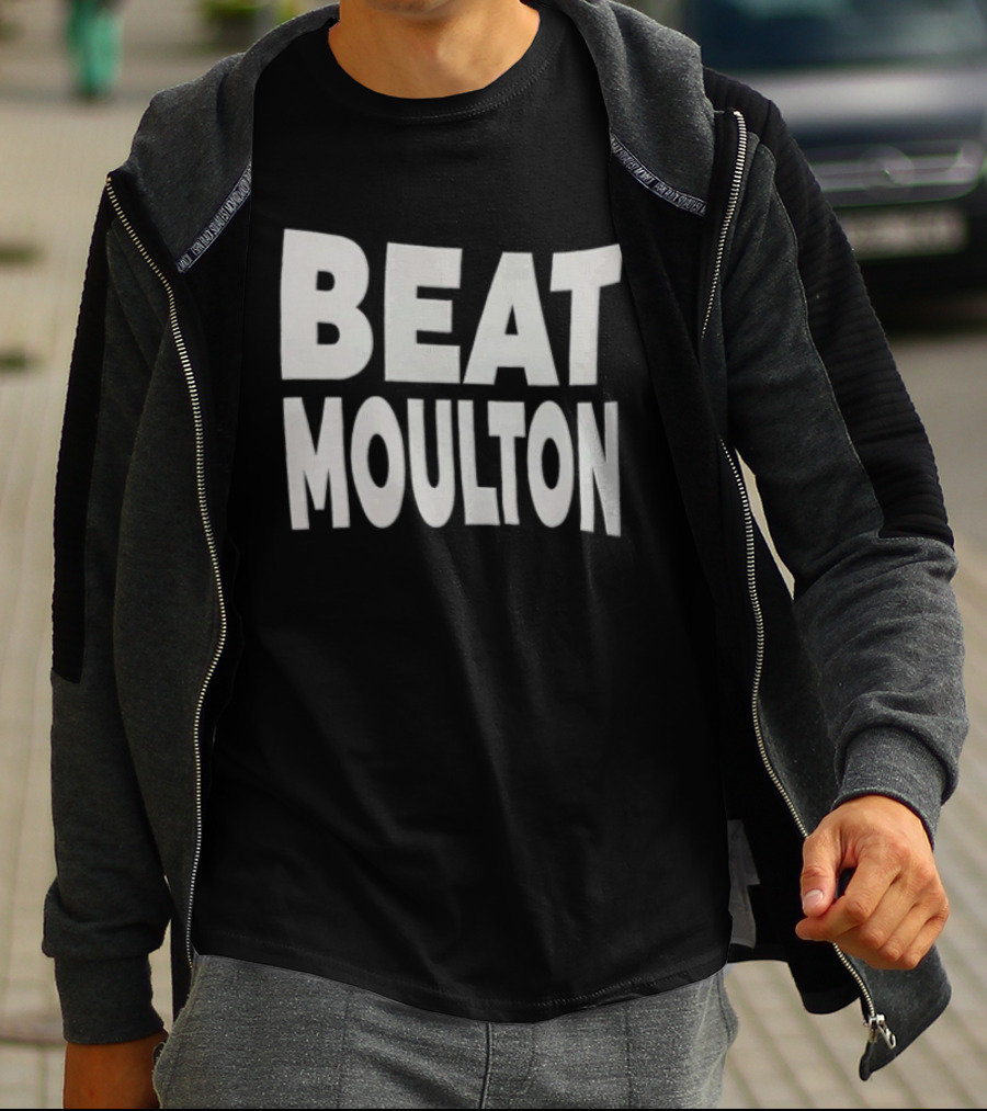 Beat Moulton White Block Lettering T-Shirt