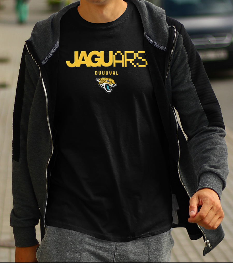 Jacksonville Jaguars Duuuval Pixel Art Jaguars Head T-Shirt