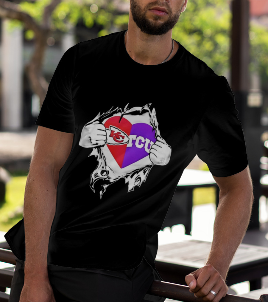 Kansas City Chiefs TCU Horned Frogs Heart Inside Me T-Shirt