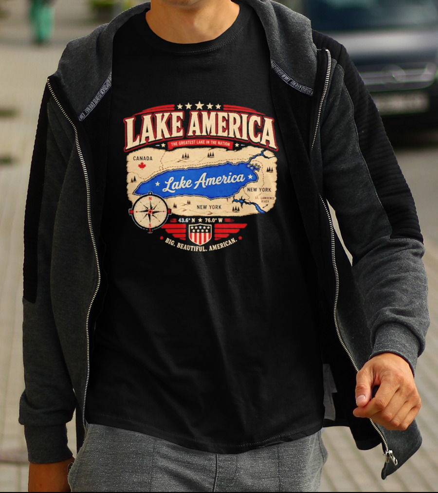 Lake America The Greatest Lake In The Nation 2026 Map T-Shirt