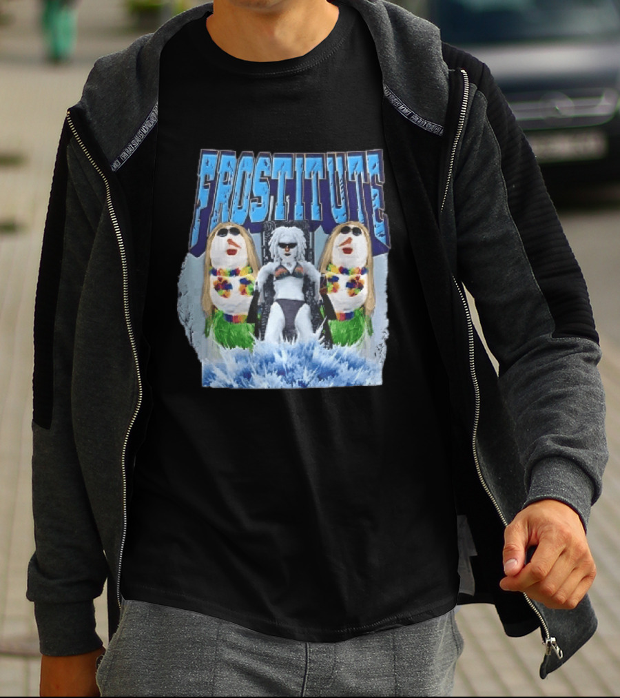 Frostitute Snowmen Bikini Wigs Sunglasses Ice Splash T-Shirt