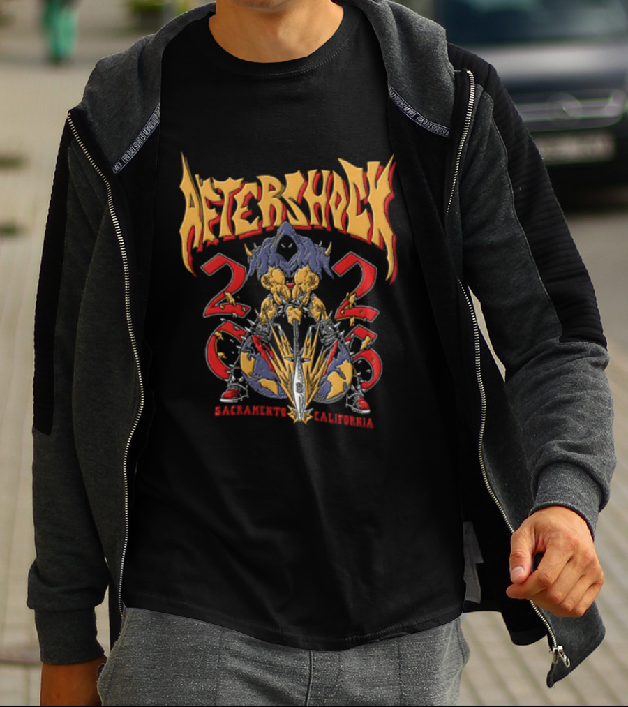 Aftershock 2023 Sacramento California Creature Spear World T-Shirt