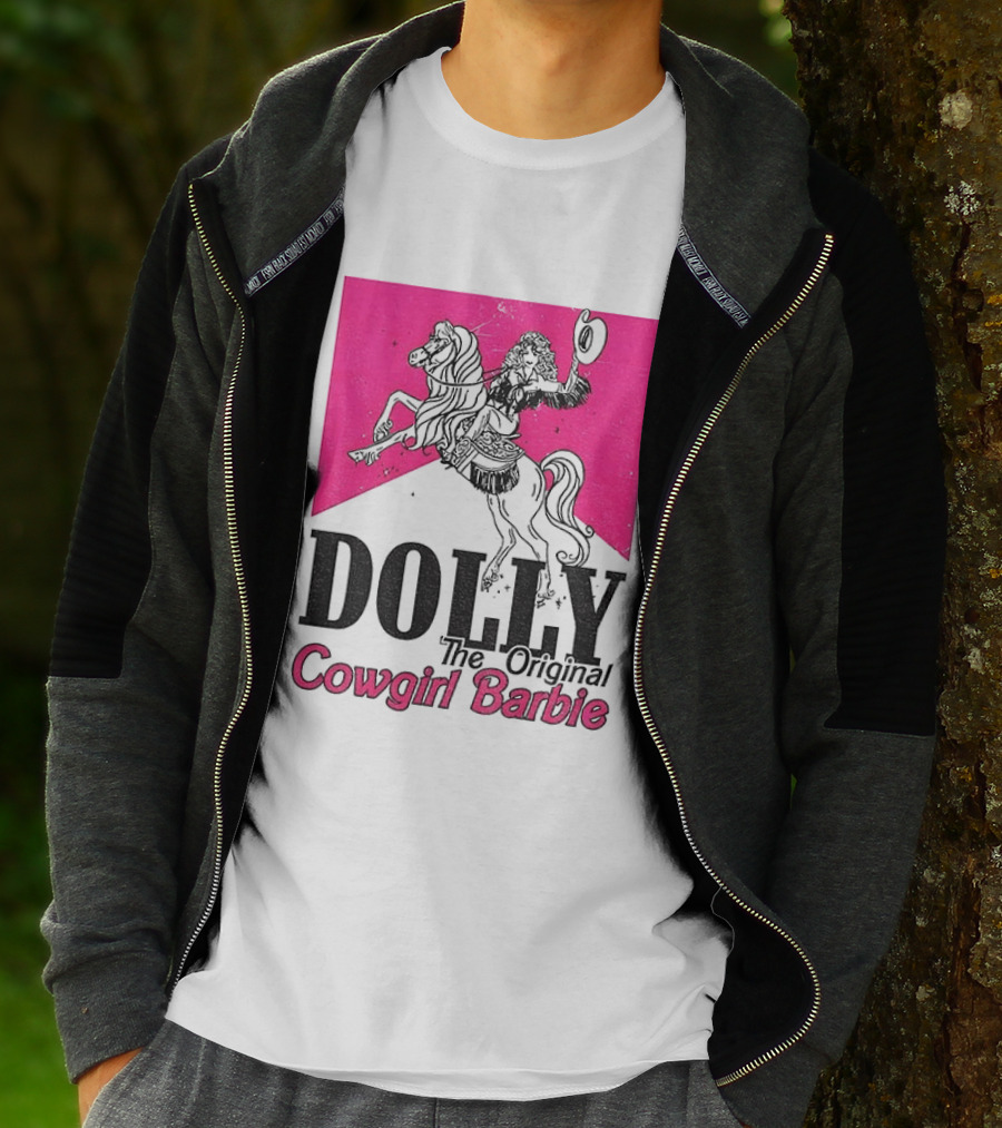 Dolly The Original Cowgirl Barbie Pink Riding Horse T-Shirt