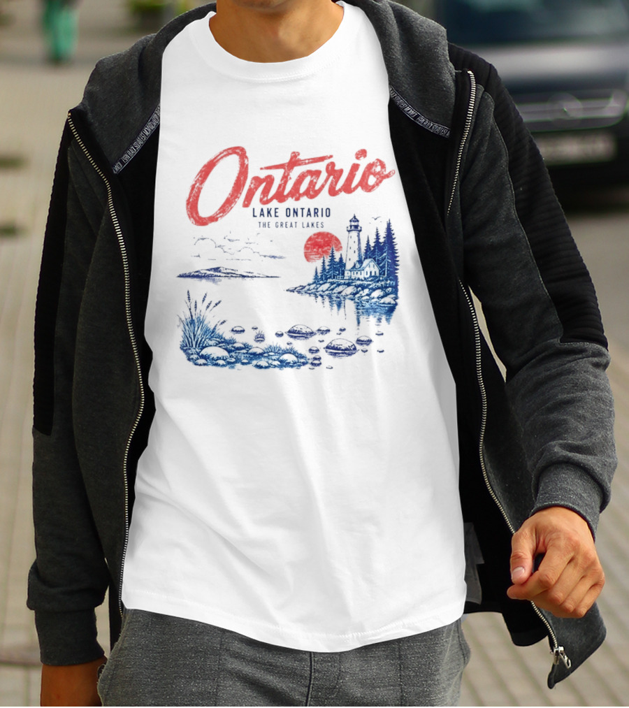 Ontario Lake Ontario The Great Lakes Lighthouse Scene T-Shirt