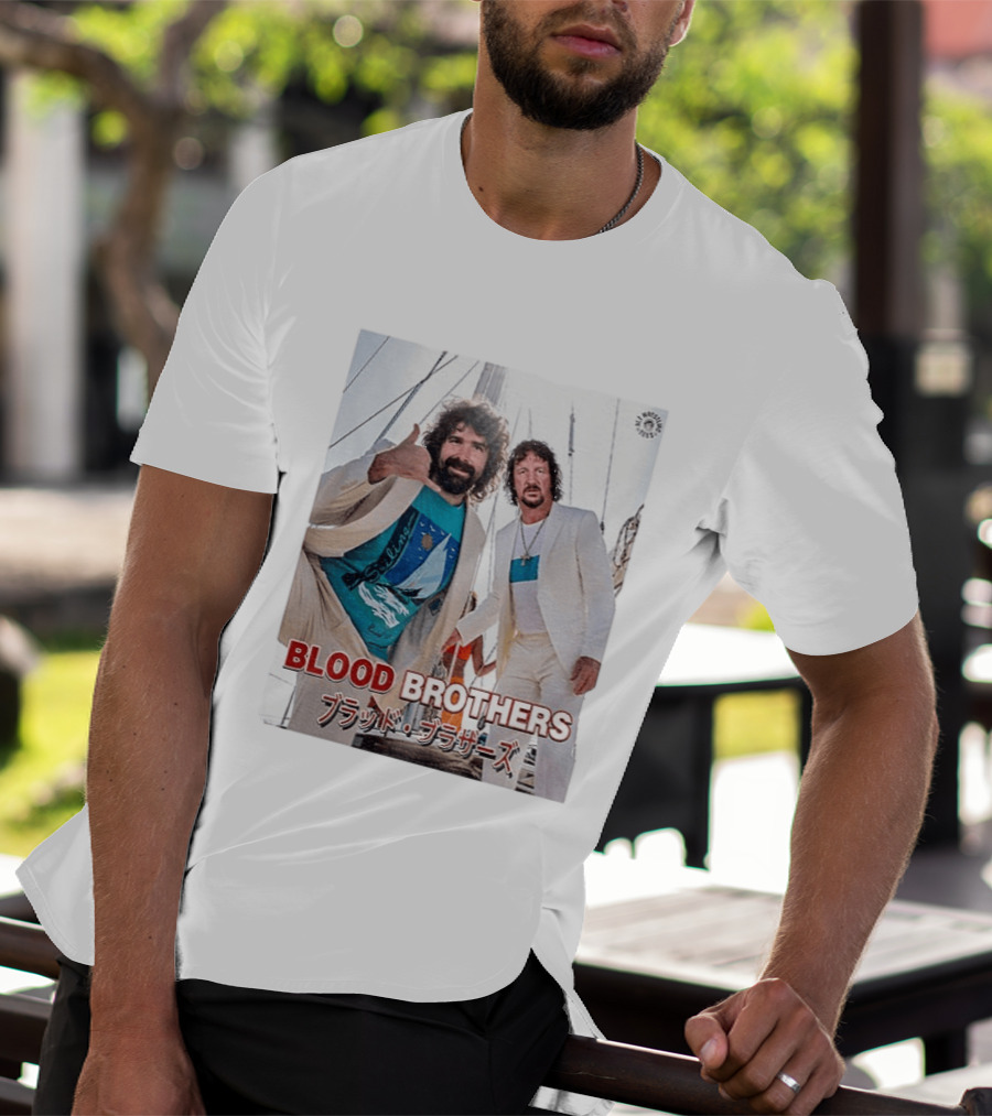Blood Brothers Mick Foley Terry Funk Sailboat 80s Style Japanese T-Shirt