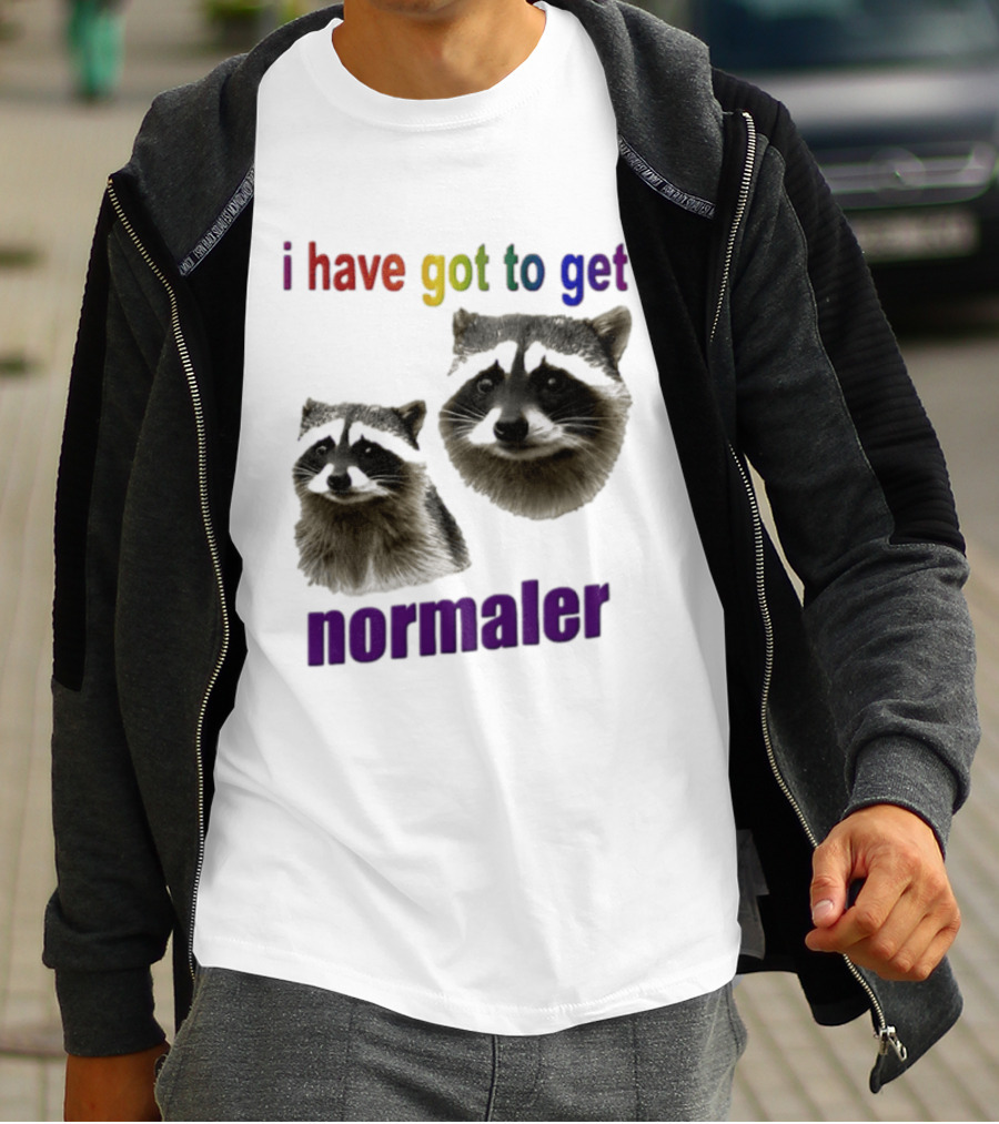 Raccoons I Have Got To Get Normaler Fun Colorful Phrase T-Shirt