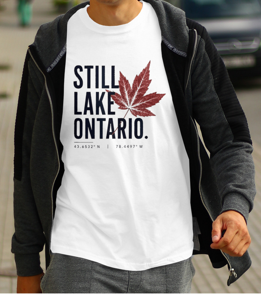 Still Lake Ontario Canada 43.6532°N 79.4497°W Maple Leaf T-Shirt
